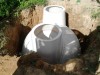 Người dân xóm Lũng Táo làm hầm biogas bằng nhựa composit.