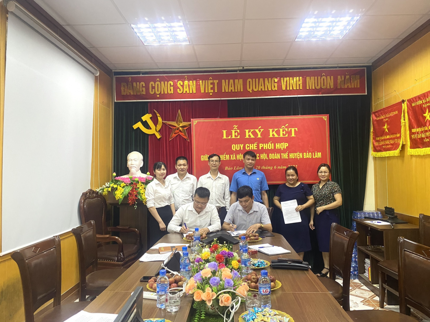 Hội nông dân huyện Bảo Lâm ký Quy chế phối hợp với Bảo hiểm xã hội huyện Bảo Lâm